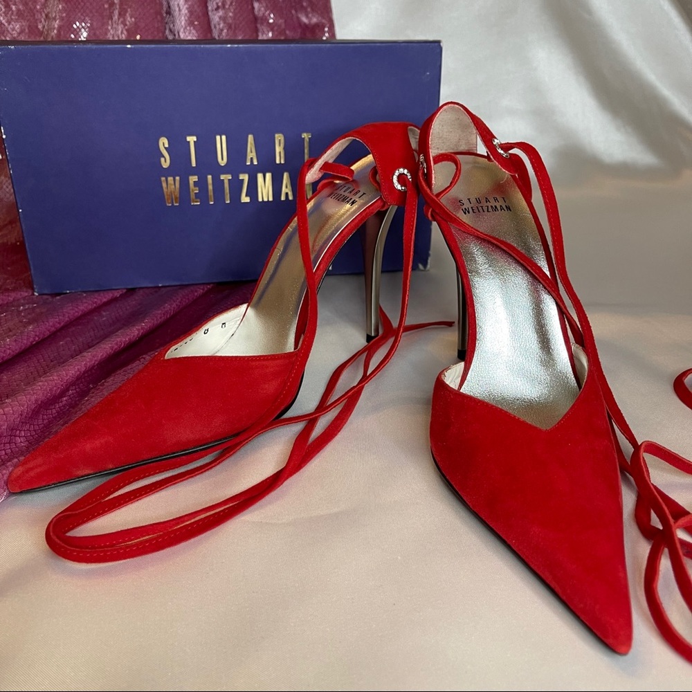 Stuart Weitzman pointed toe lace up